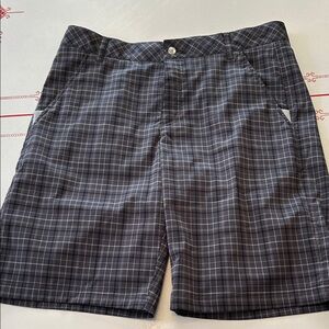 Fila Men's Gray Plaid Flat Front Shorts